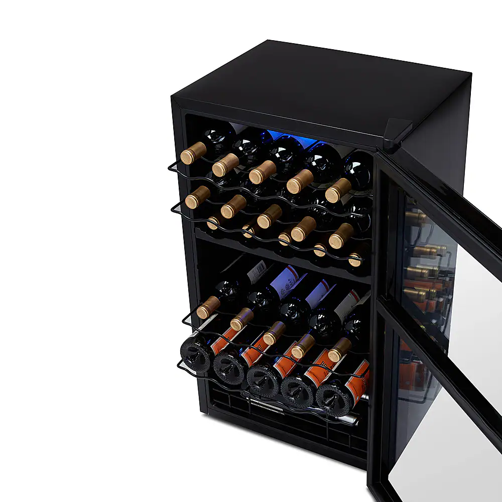 Alt View 12. NewAir - 33-Bottle Dual Zone Wine Cooler with Mirrored Double-Layer Glass Door & Compressor Cooling, Digital Temperature Control - Black.