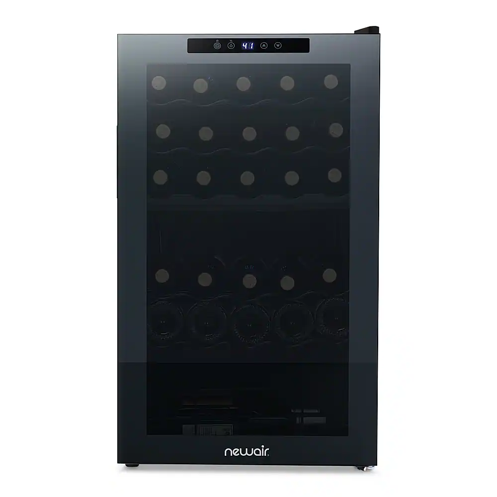 Alt View 15. NewAir - 33-Bottle Dual Zone Wine Cooler with Mirrored Double-Layer Glass Door & Compressor Cooling, Digital Temperature Control - Black.