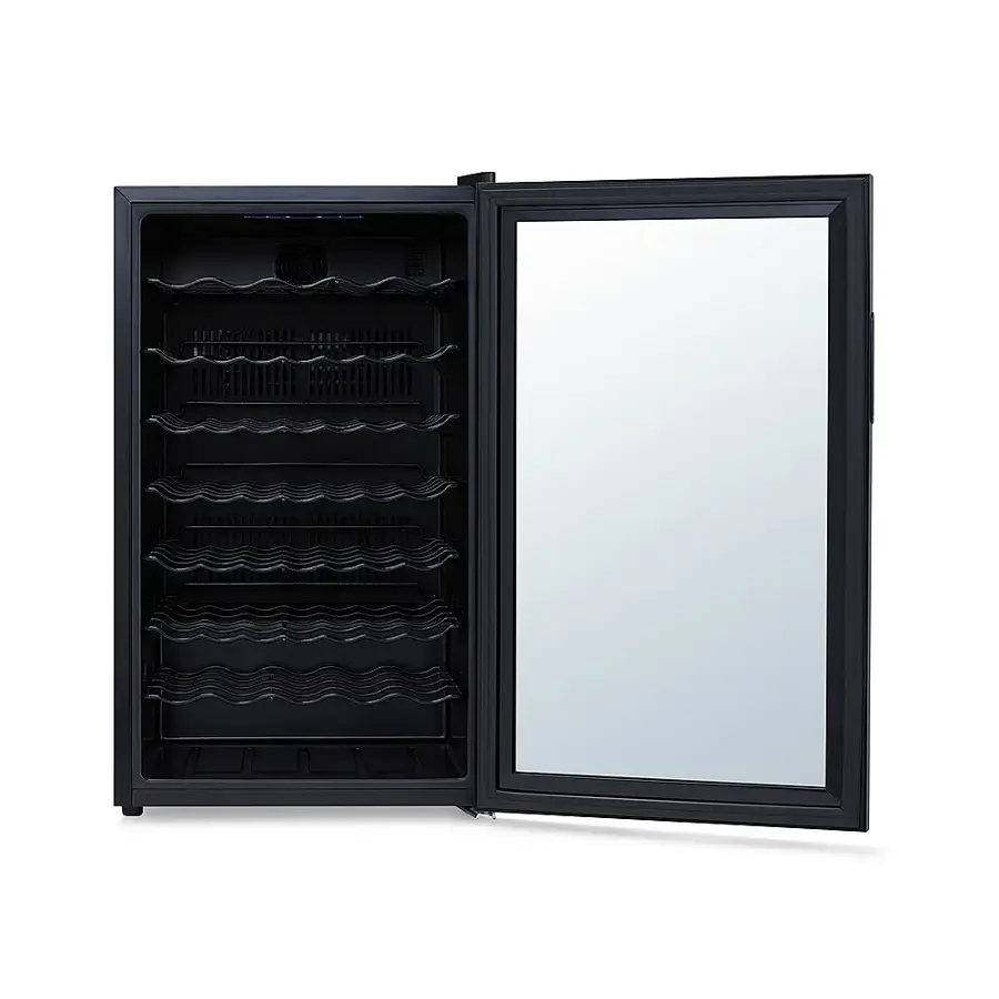 Alt View 14. NewAir - 51-Bottle Wine Cooler with Mirrored Double-Layer Tempered Glass Door & Compressor Cooling, Digital Temperature Control - Black.