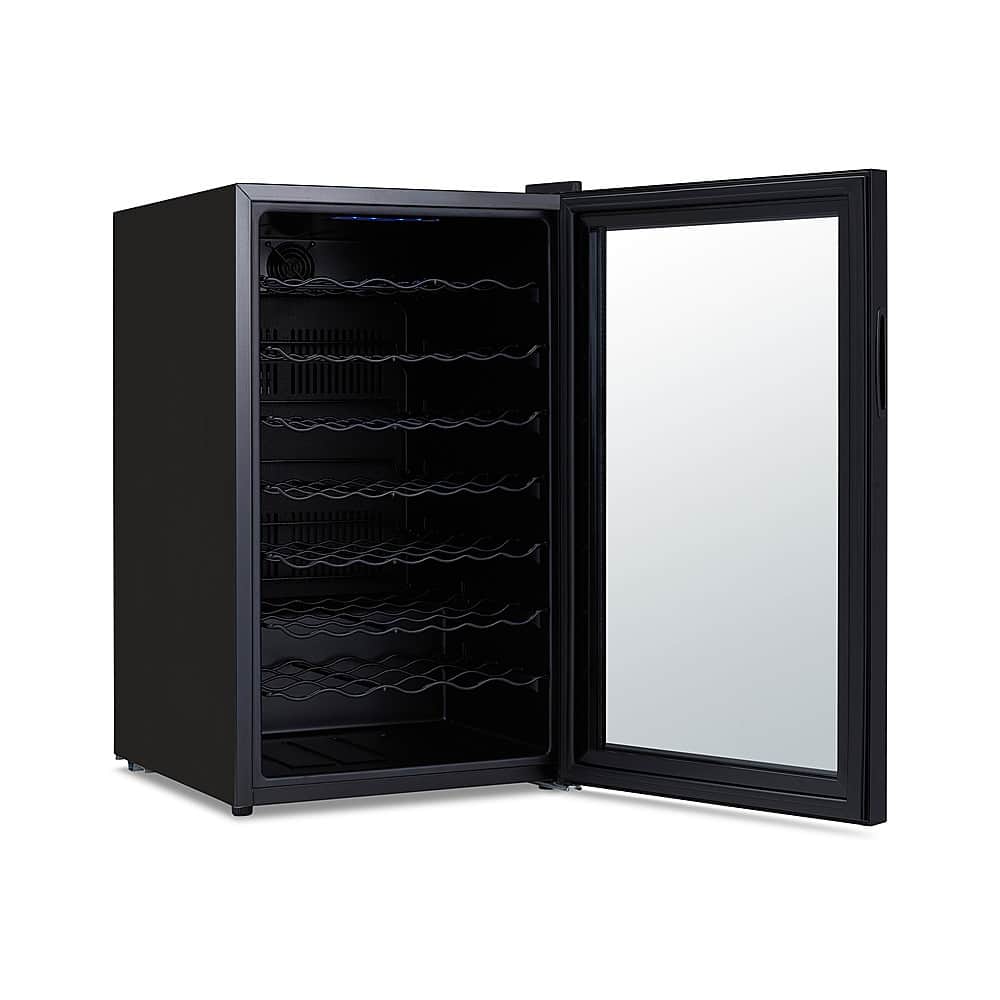 Alt View 15. NewAir - 51-Bottle Wine Cooler with Mirrored Double-Layer Tempered Glass Door & Compressor Cooling, Digital Temperature Control - Black.