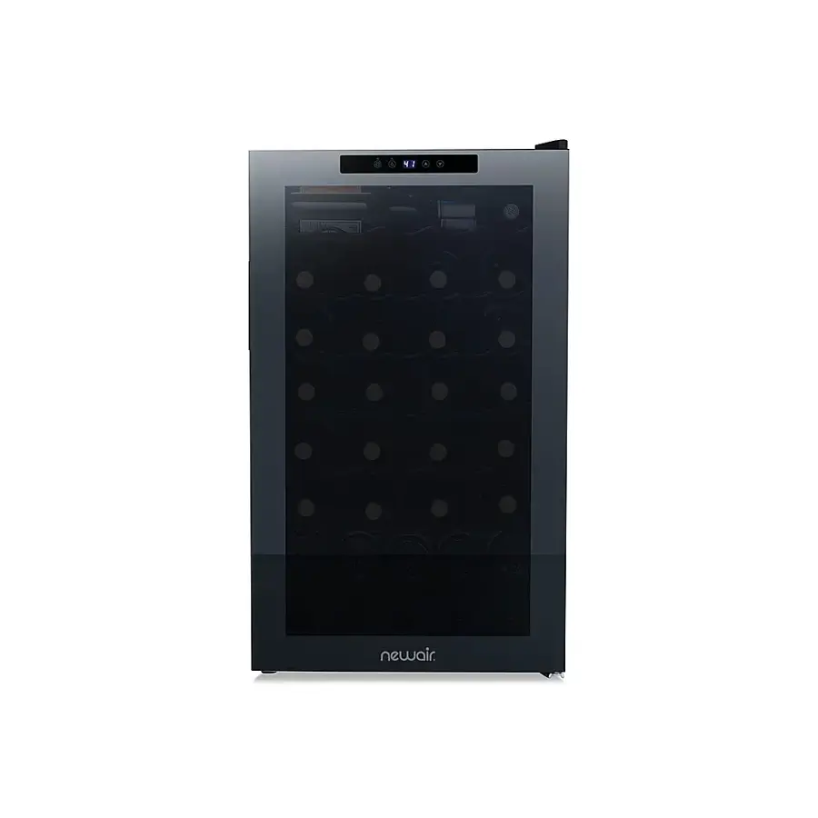Alt View 16. NewAir - 51-Bottle Wine Cooler with Mirrored Double-Layer Tempered Glass Door & Compressor Cooling, Digital Temperature Control - Black.