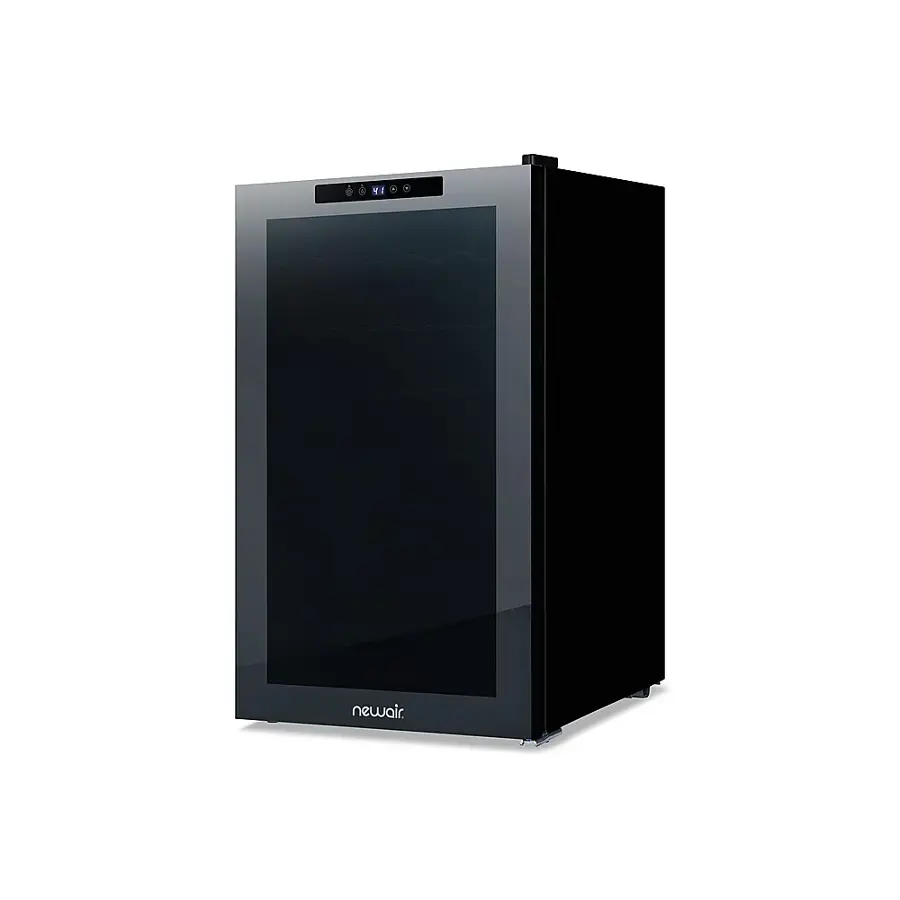 Alt View 17. NewAir - 51-Bottle Wine Cooler with Mirrored Double-Layer Tempered Glass Door & Compressor Cooling, Digital Temperature Control - Black.