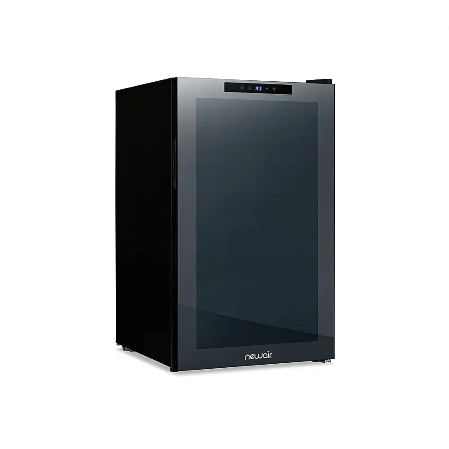 Alt View 19. NewAir - 51-Bottle Wine Cooler with Mirrored Double-Layer Tempered Glass Door & Compressor Cooling, Digital Temperature Control - Black.