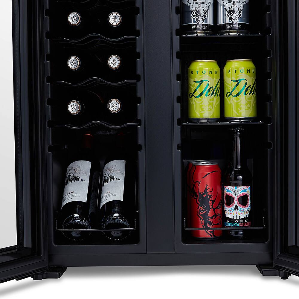 Alt View 11. NewAir - 12-Bottle & 39-Can Dual Zone Wine Cooler with Mirrored Glass Door & Compressor Cooling, Digital Temperature Control - Black.