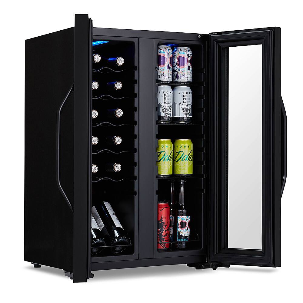 Alt View 13. NewAir - 12-Bottle & 39-Can Dual Zone Wine Cooler with Mirrored Glass Door & Compressor Cooling, Digital Temperature Control - Black.