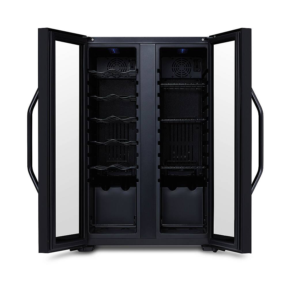 Alt View 15. NewAir - 12-Bottle & 39-Can Dual Zone Wine Cooler with Mirrored Glass Door & Compressor Cooling, Digital Temperature Control - Black.
