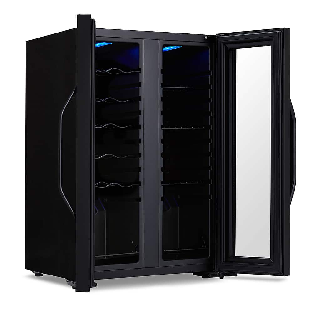Alt View 16. NewAir - 12-Bottle & 39-Can Dual Zone Wine Cooler with Mirrored Glass Door & Compressor Cooling, Digital Temperature Control - Black.