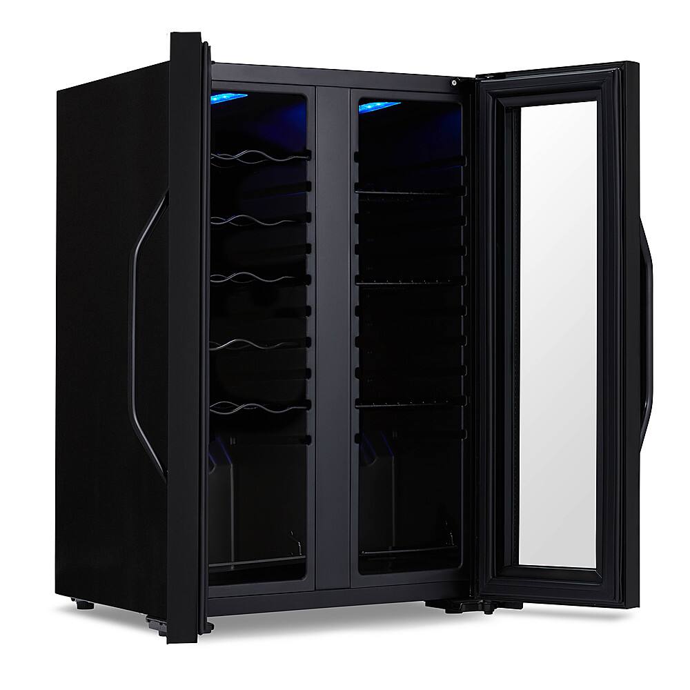 Alt View 16. NewAir - 12-Bottle & 39-Can Dual Zone Wine Cooler with Mirrored Glass Door & Compressor Cooling, Digital Temperature Control - Black.