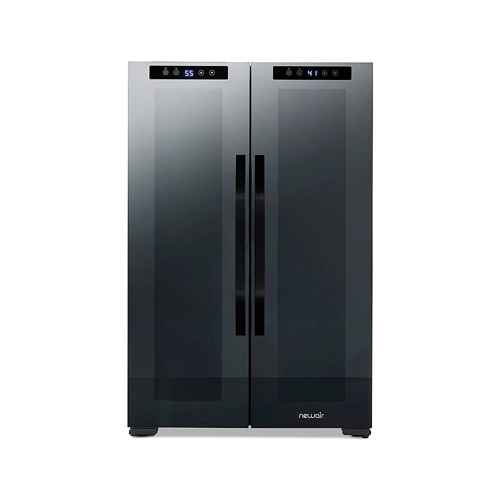 Alt View 18. NewAir - 12-Bottle & 39-Can Dual Zone Wine Cooler with Mirrored Glass Door & Compressor Cooling, Digital Temperature Control - Black.