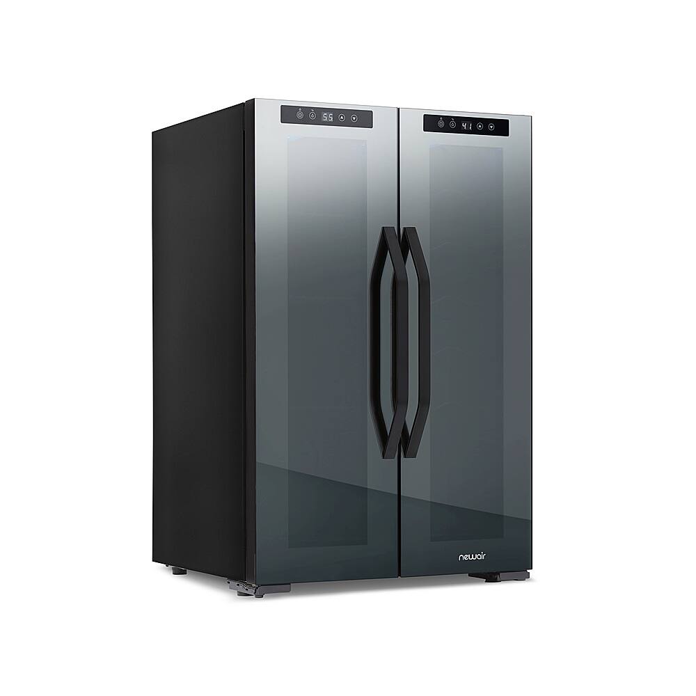 Alt View 19. NewAir - 12-Bottle & 39-Can Dual Zone Wine Cooler with Mirrored Glass Door & Compressor Cooling, Digital Temperature Control - Black.
