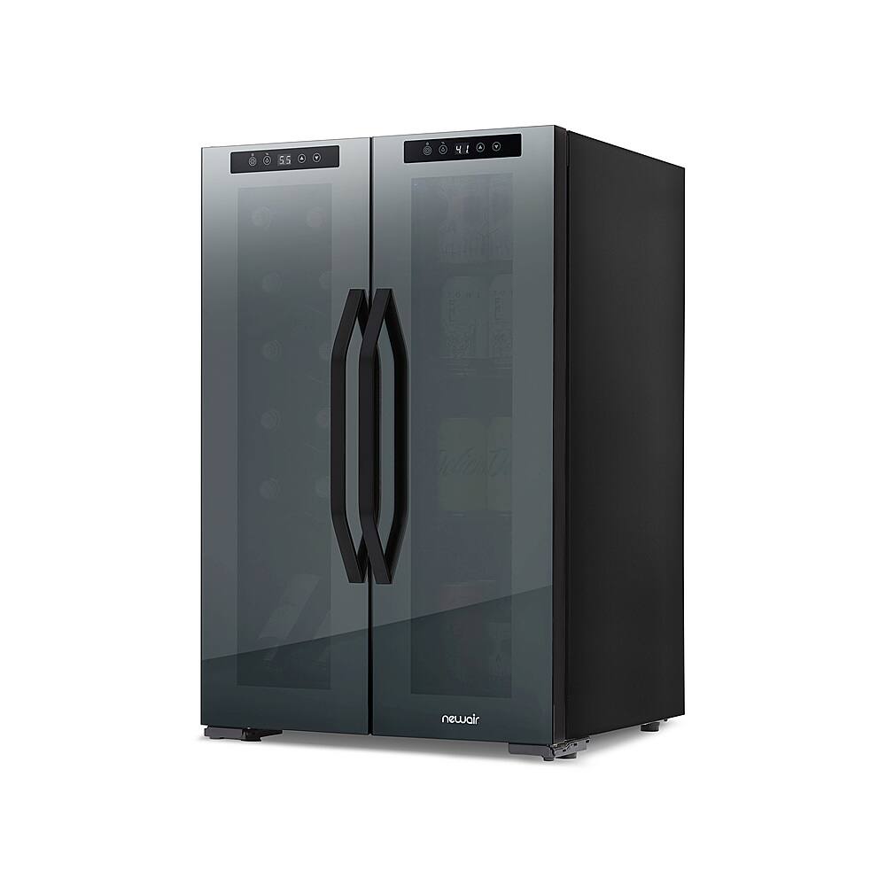 Alt View 20. NewAir - 12-Bottle & 39-Can Dual Zone Wine Cooler with Mirrored Glass Door & Compressor Cooling, Digital Temperature Control - Black.
