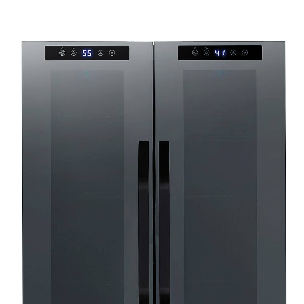 NewAir 12Bottle & 39Can Dual Zone Wine Cooler with Mirrored Glass