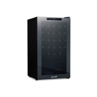 NewAir - 34-Bottle Wine Cooler with Mirrored Double-Layer Tempered Glass Door & Compressor Cooling, Digital Temperature Control - Black - Front_Zoom