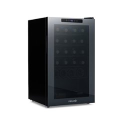 NewAir - 24-Bottle Wine Cooler with Mirrored Double-Layer Tempered Glass Door & Compressor Cooling, Digital Temperature Control - Black - Front_Zoom
