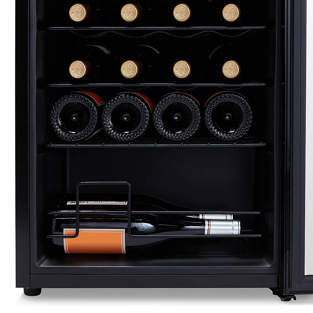 Alt View 11. NewAir - 24-Bottle Wine Cooler with Mirrored Double-Layer Tempered Glass Door & Compressor Cooling, Digital Temperature Control - Black.