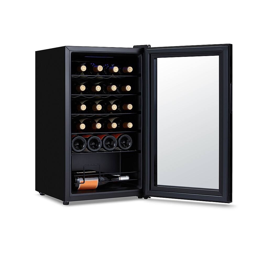 NewAir 24-Bottle Wine Cooler with Mirrored Double-Layer Tempered Glass ...