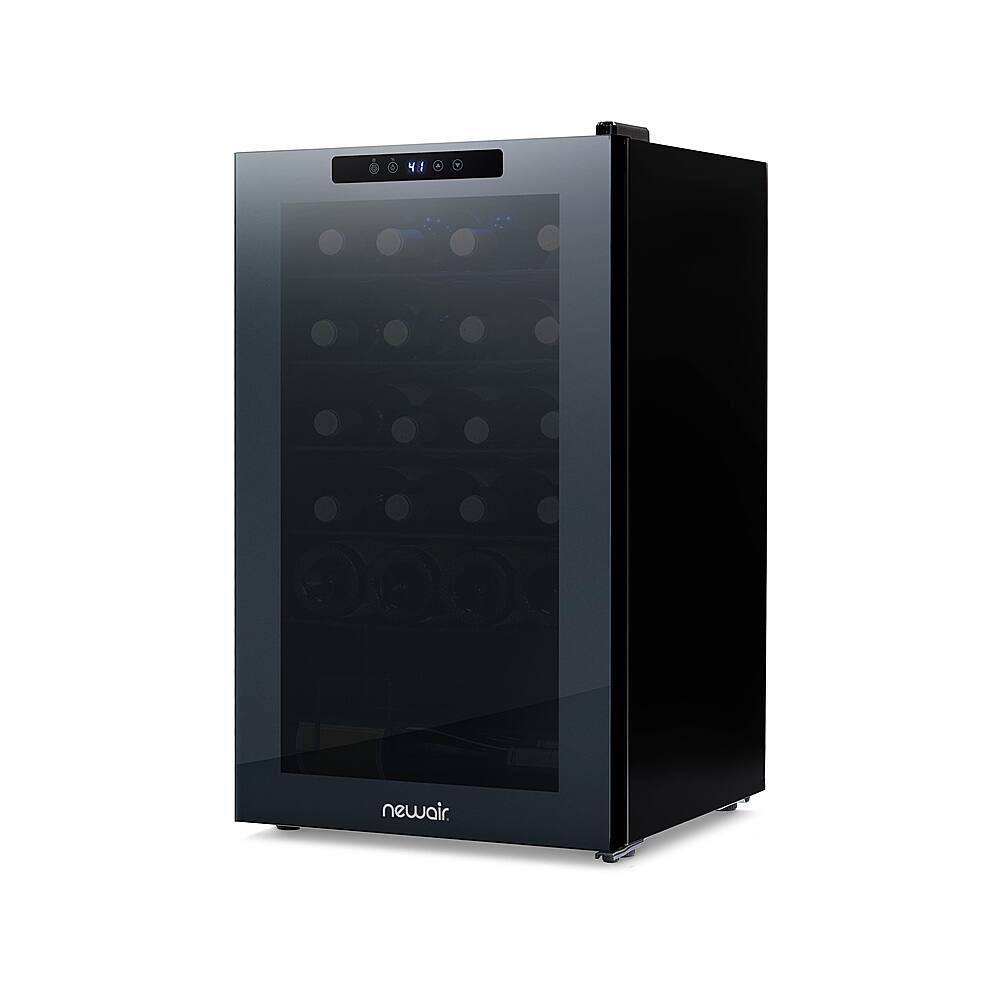 Alt View 17. NewAir - 24-Bottle Wine Cooler with Mirrored Double-Layer Tempered Glass Door & Compressor Cooling, Digital Temperature Control - Black.