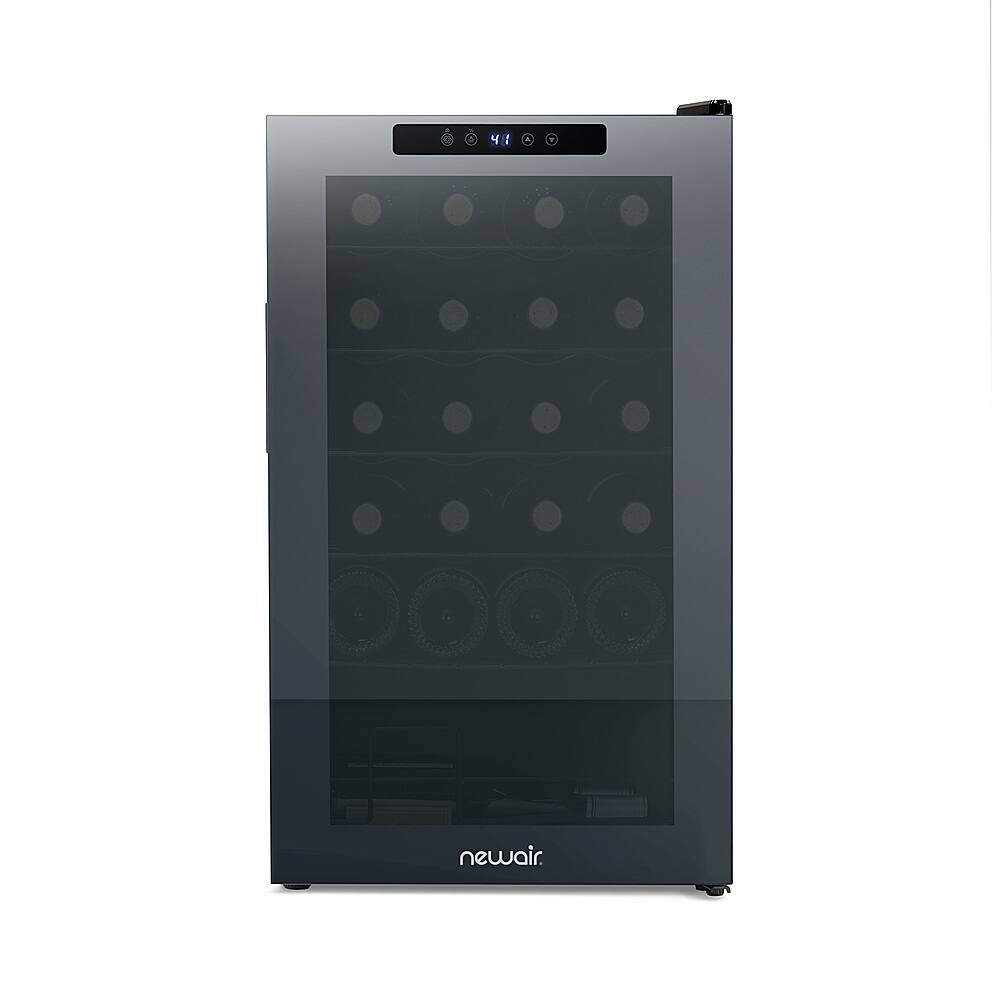 Alt View 18. NewAir - 24-Bottle Wine Cooler with Mirrored Double-Layer Tempered Glass Door & Compressor Cooling, Digital Temperature Control - Black.