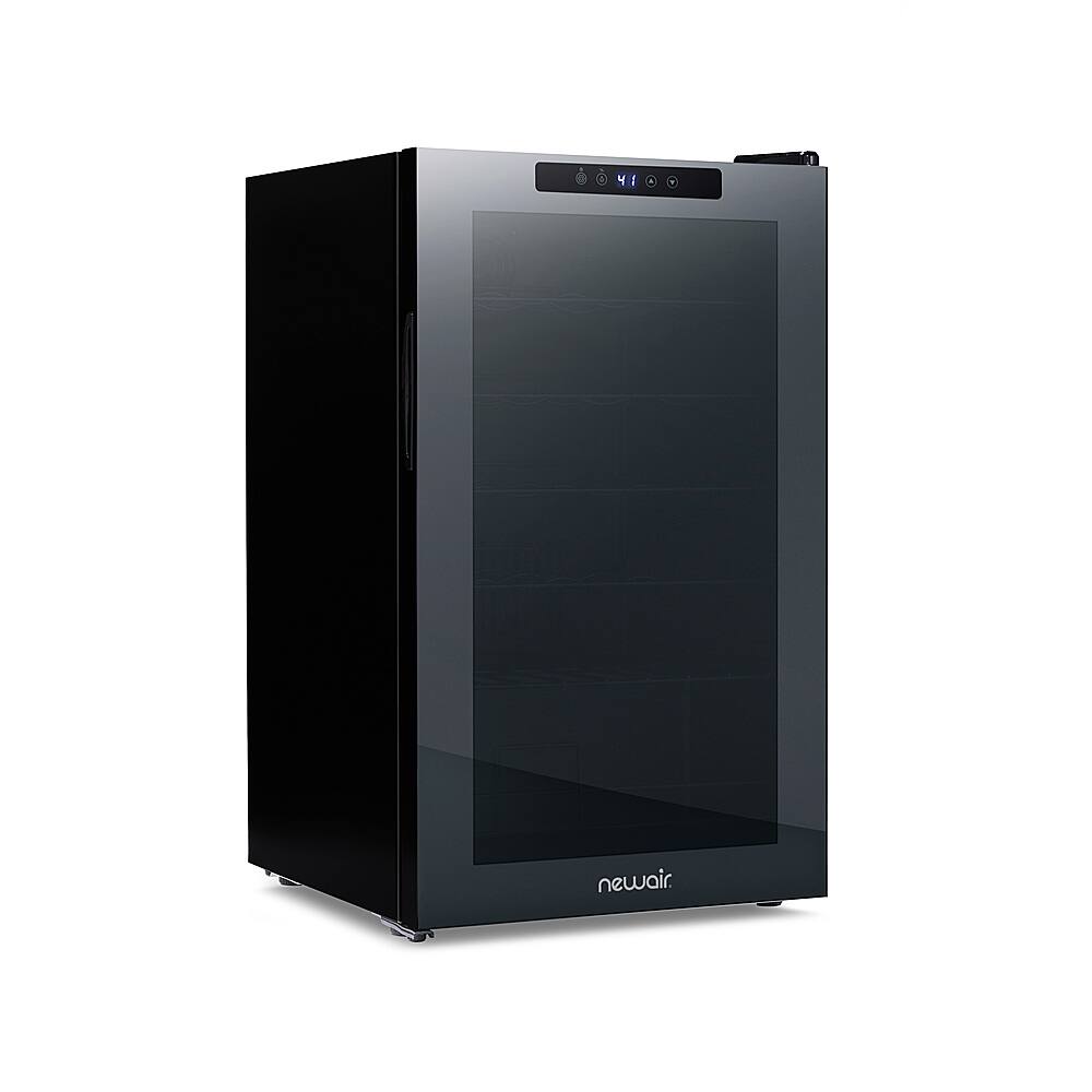 Alt View 20. NewAir - 24-Bottle Wine Cooler with Mirrored Double-Layer Tempered Glass Door & Compressor Cooling, Digital Temperature Control - Black.