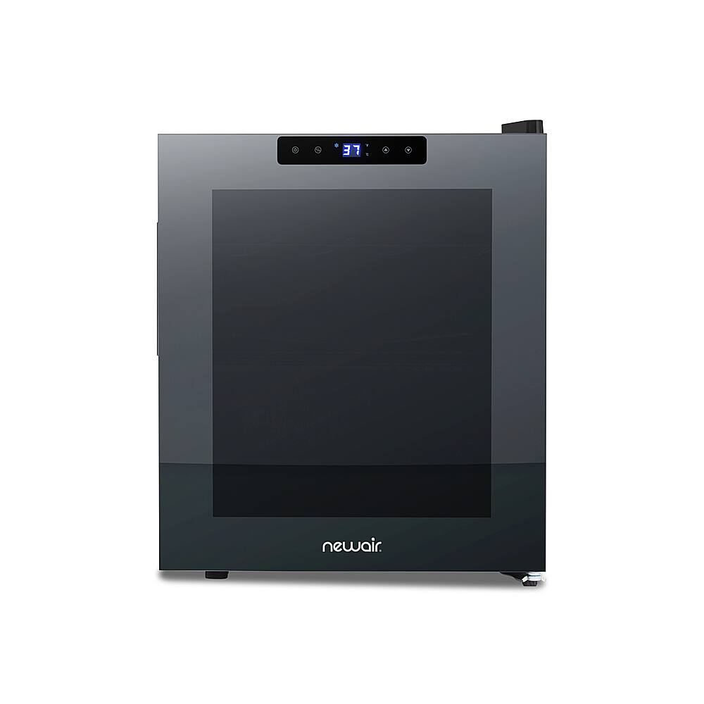 Alt View 19. NewAir - 16-Bottle Wine Cooler with Mirrored Double-Layer Tempered Glass Door & Compressor Cooling, Digital Temperature Control - Black.