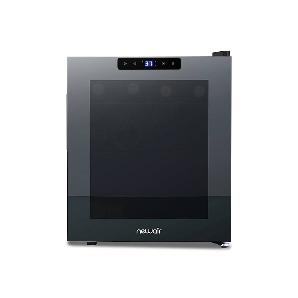 Alt View 20. NewAir - 16-Bottle Wine Cooler with Mirrored Double-Layer Tempered Glass Door & Compressor Cooling, Digital Temperature Control - Black.