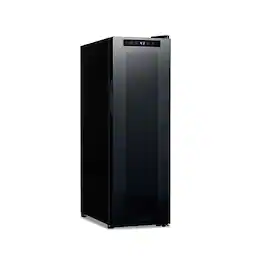 NewAir - 12-Bottle Wine Cooler with Mirrored Double-Layer Tempered Glass Door & Compressor Cooling, Digital Temperature Control - Black