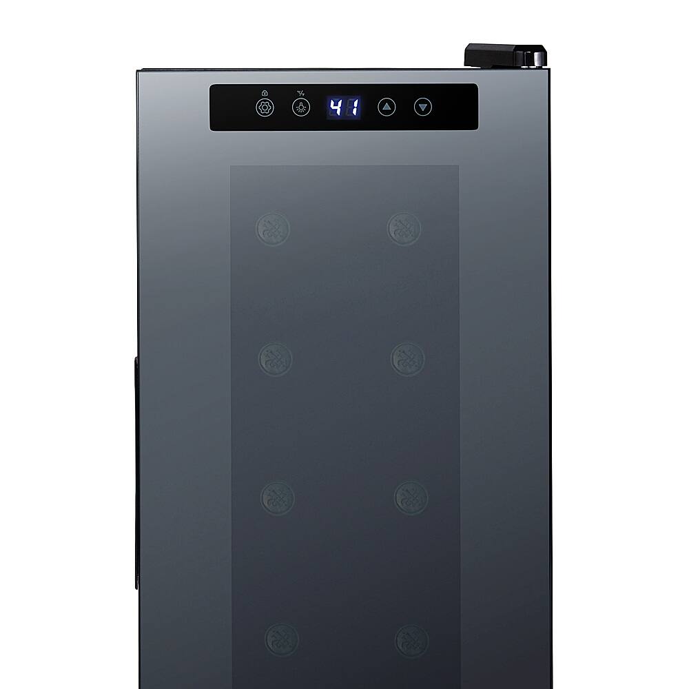 Alt View 12. NewAir - 12-Bottle Wine Cooler with Mirrored Double-Layer Tempered Glass Door & Compressor Cooling, Digital Temperature Control - Black.