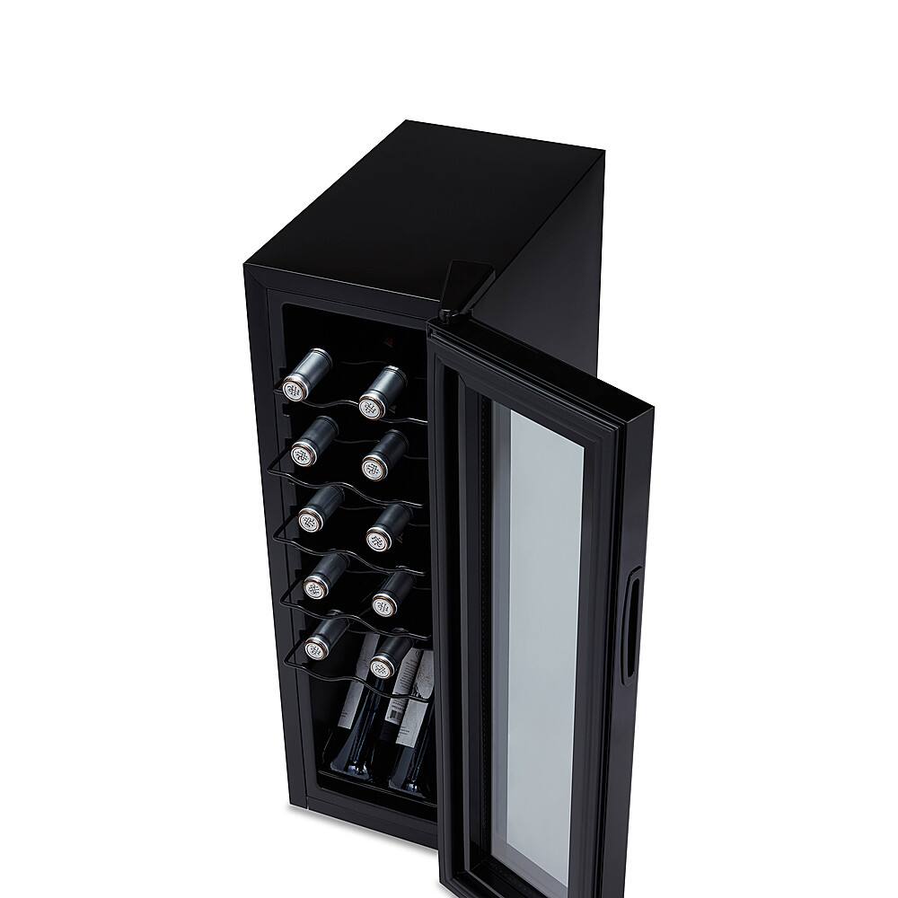 Alt View 13. NewAir - 12-Bottle Wine Cooler with Mirrored Double-Layer Tempered Glass Door & Compressor Cooling, Digital Temperature Control - Black.