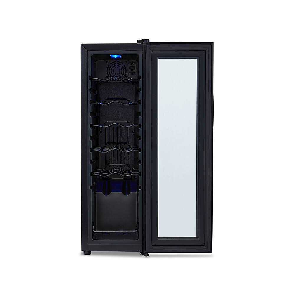 Alt View 16. NewAir - 12-Bottle Wine Cooler with Mirrored Double-Layer Tempered Glass Door & Compressor Cooling, Digital Temperature Control - Black.
