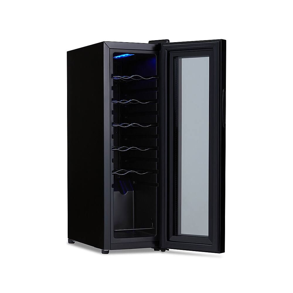 Alt View 17. NewAir - 12-Bottle Wine Cooler with Mirrored Double-Layer Tempered Glass Door & Compressor Cooling, Digital Temperature Control - Black.