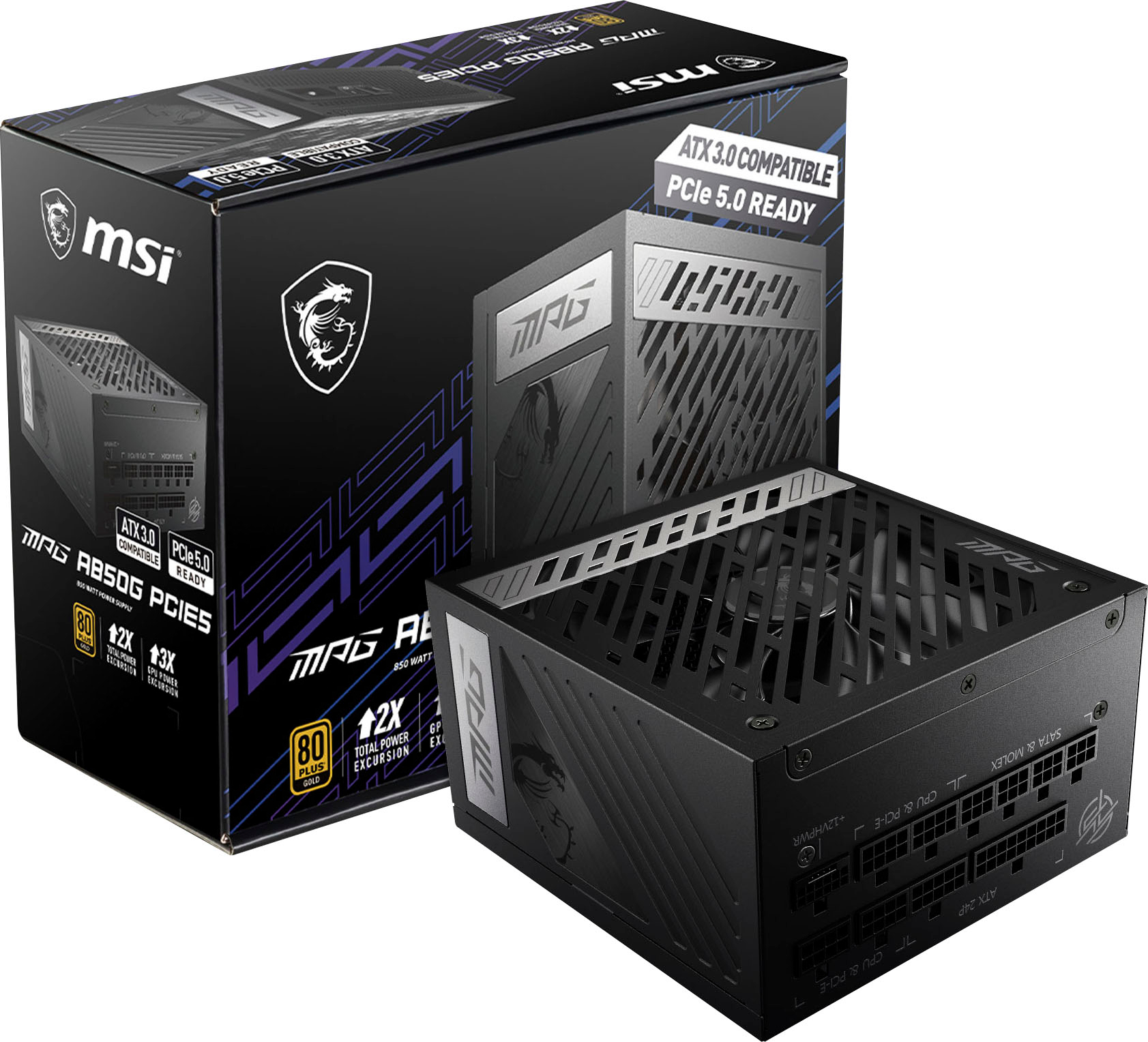 MSI A750GL PCIE 5 750W ATX 3.0 Full Modular 80 Plus Gold Gaming Power  Supply Black MAG A750GL PCIE5 - Best Buy