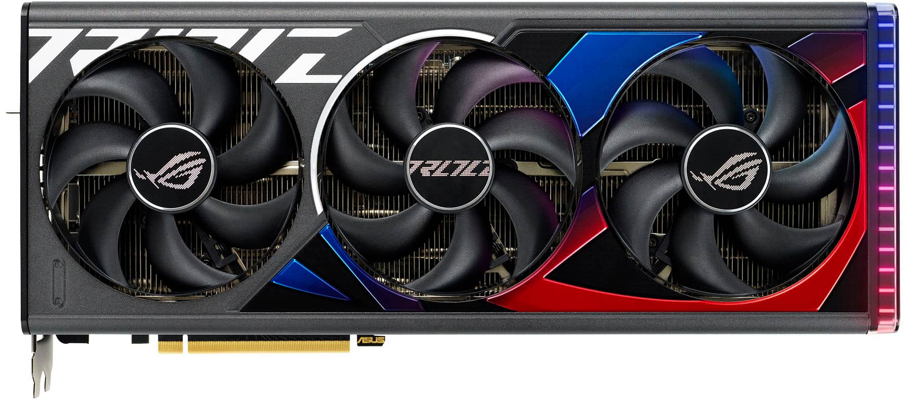 Front. ASUS - NVIDIA GeForce RTX 4090 Overclock 24GB GDDR6X PCI Express 4.0 Strix Graphics Card - Black.