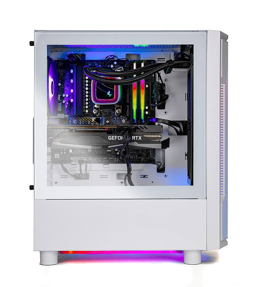 Left. Skytech Gaming - Archangel 4 Gaming Desktop - AMD Ryzen 5 7600X - 32GB Memory - NVIDIA RTX 3060 - 1TB SSD - White.