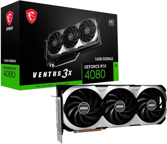 MSI NVIDIA GeForce RTX 4080 16GB VENTUS 3X OC 16GB  MSI NVIDIA GeForce RTX 4080 16GB VENTUS 3X OC 16GB