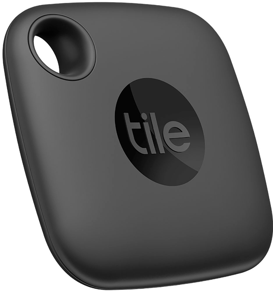 Angle View: Tile by Life360 - Mate (2022) - 1 Pack Bluetooth Tracker, Key Finder and Item Locator for Keys, Bags and More; Up to 250 ft. Range - Black