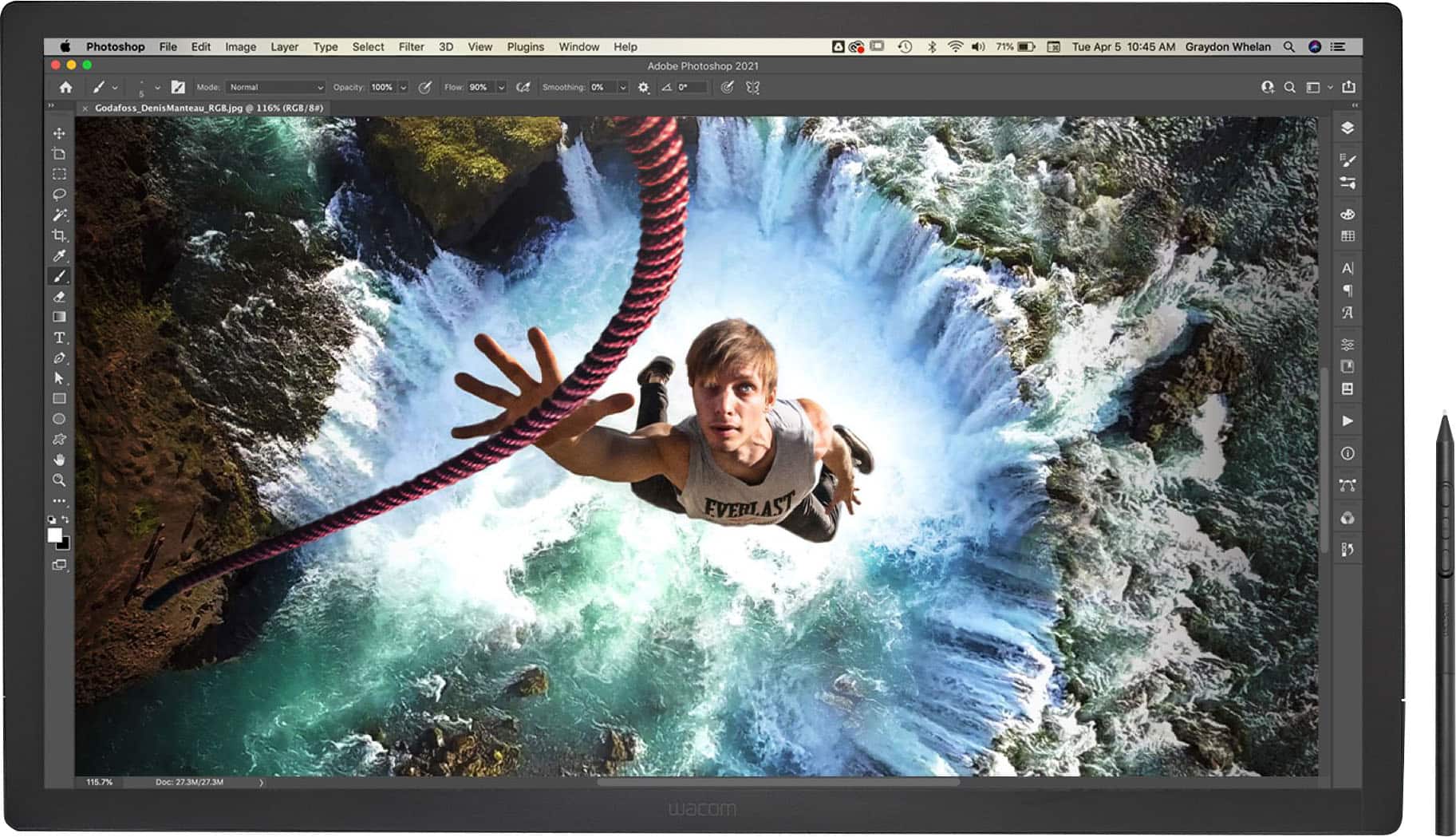 Wacom - Cintiq Pro 27 Creative Pen Drawing Tablet with Touch Display - Black - Front_Zoom