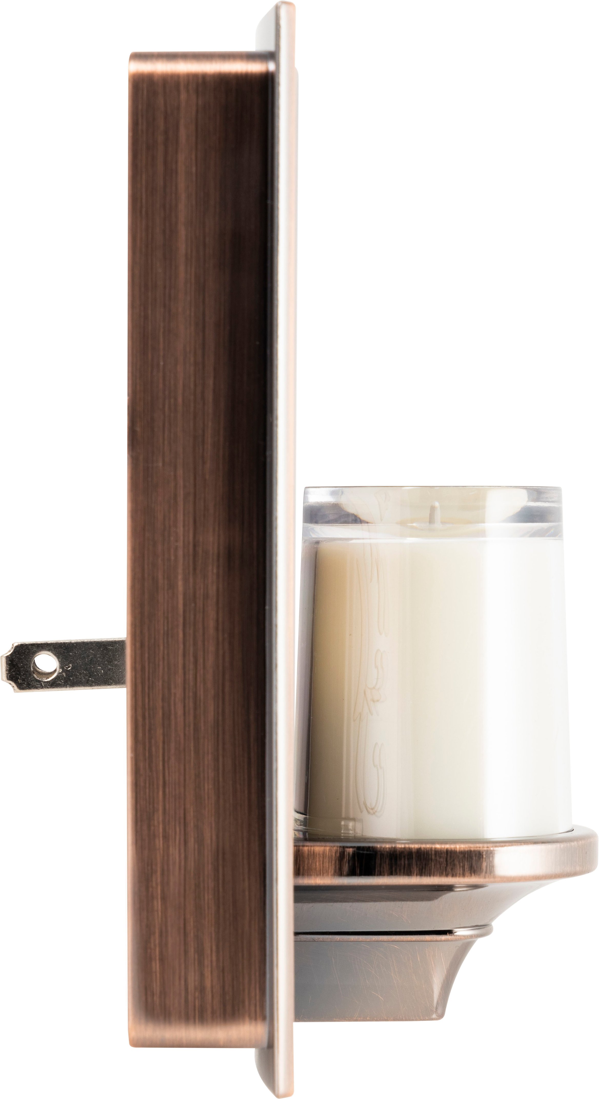 Left View: GE - CandleLite LED Flickering Candle Night Light - Rubbed Bronze