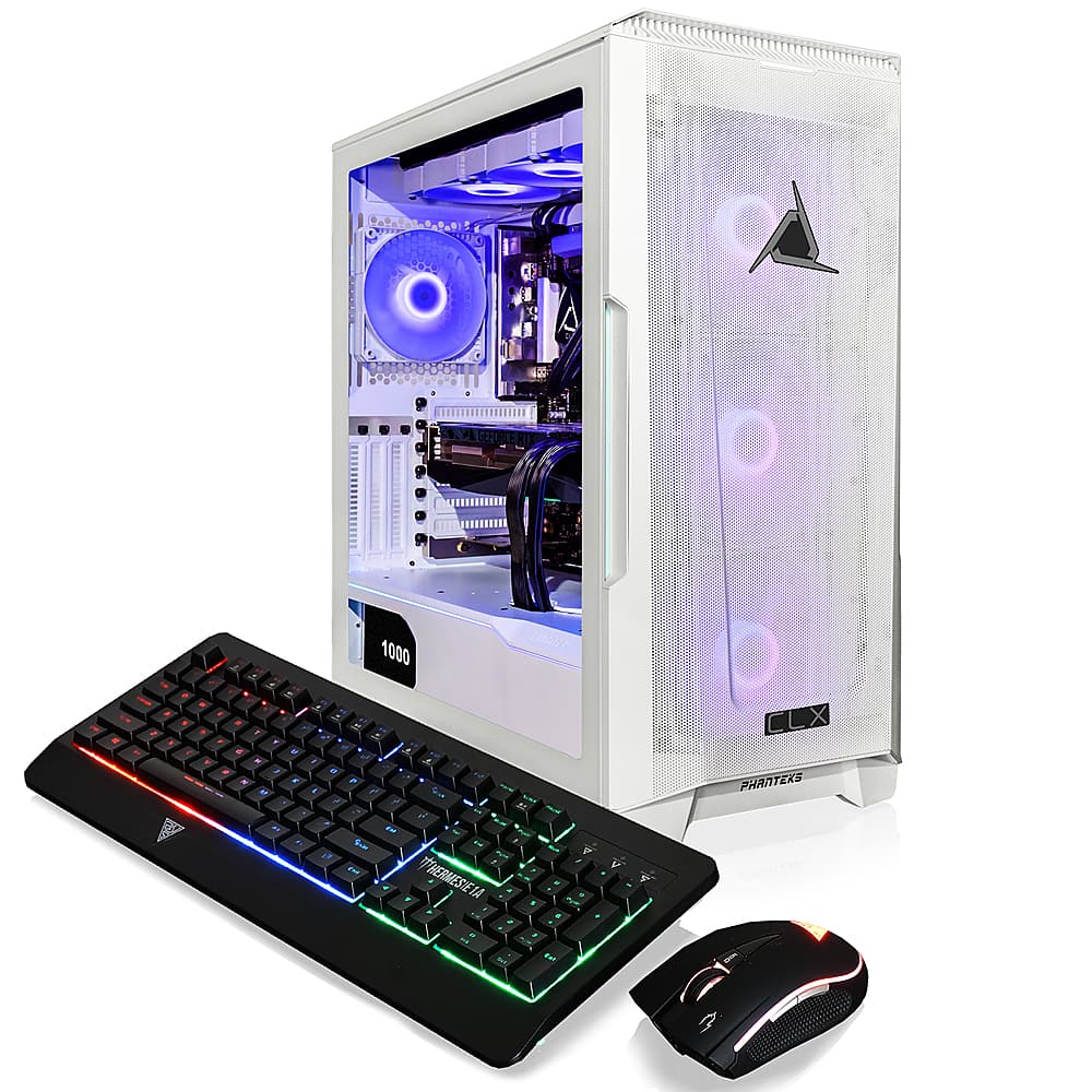 Alt View 2. CLX - SET Gaming Desktop - Intel Core i9 13900KF - 64GB Memory - NVIDIA GeForce RTX 4090 - 1TB NVMe M.2 SSD + 6TB HDD - White.