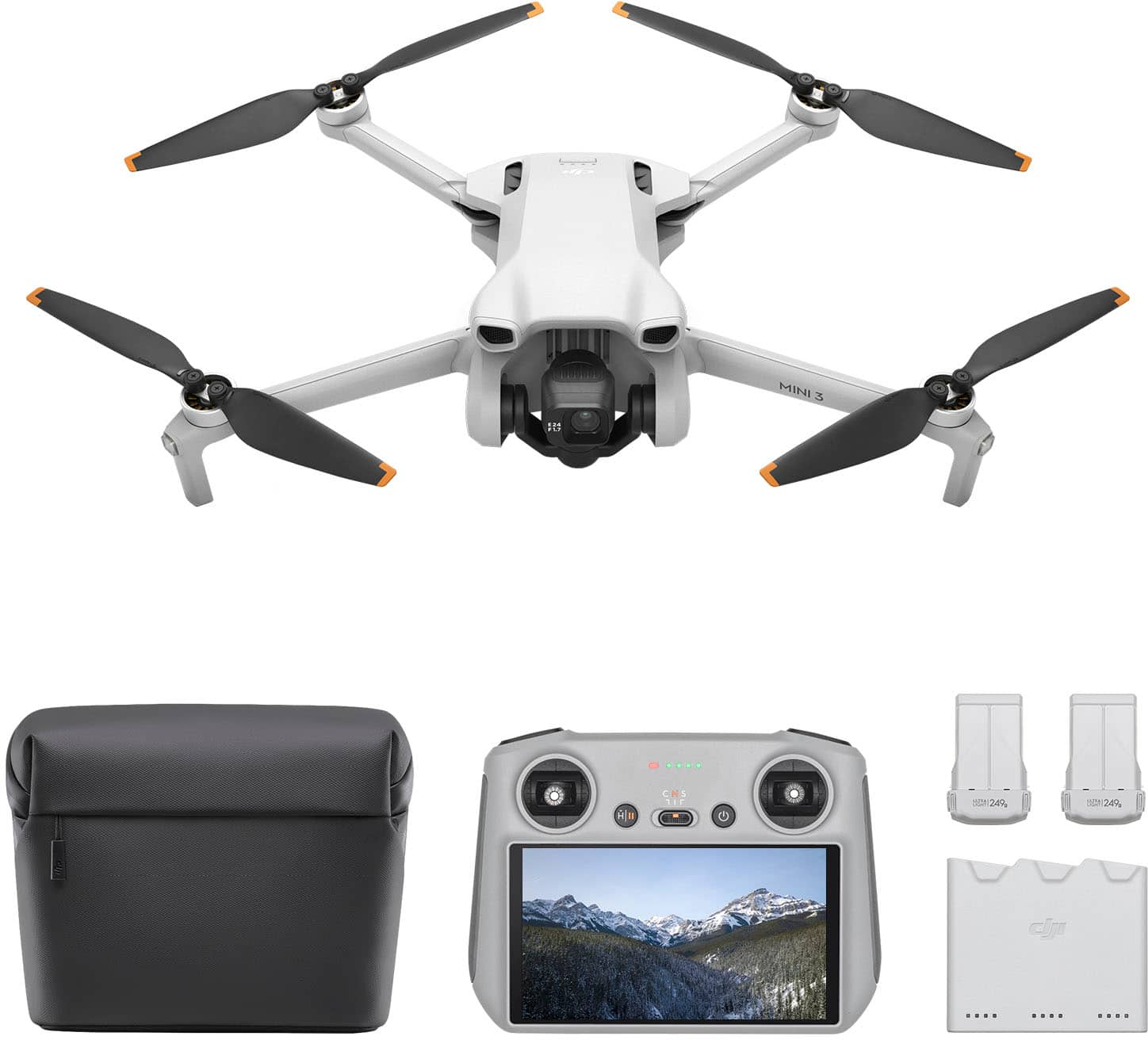 DJI Mini 3 Fly More Combo Drone and Remote Control with Built-in 