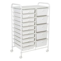 Honey-Can-Do - 15-Drawer Metal Rolling Storage Cart - White - Angle_Zoom