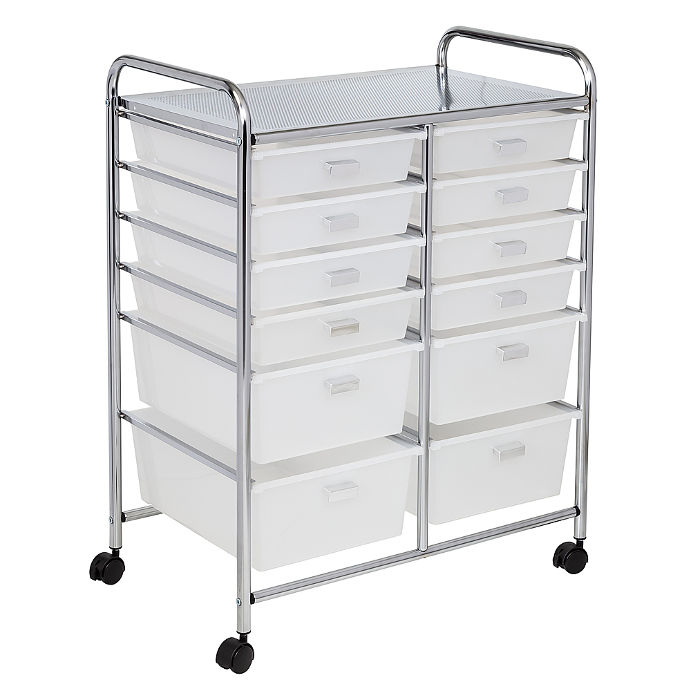 Honey Can Do Craft Storage Cart with Wheels - White