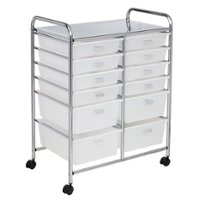 Honey-Can-Do - 12-Drawer Rolling Craft Storage Cart - Chrome - Angle_Zoom