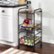 Alt View Zoom 18. Honey-Can-Do - 3-Tier Slim Rolling Cart with Metal Basket Drawers - Black/Natural.