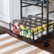 Alt View Zoom 19. Honey-Can-Do - 3-Tier Slim Rolling Cart with Metal Basket Drawers - Black/Natural.