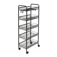 5-Tier Rolling Storage Cart on Wheels - Angle_Zoom