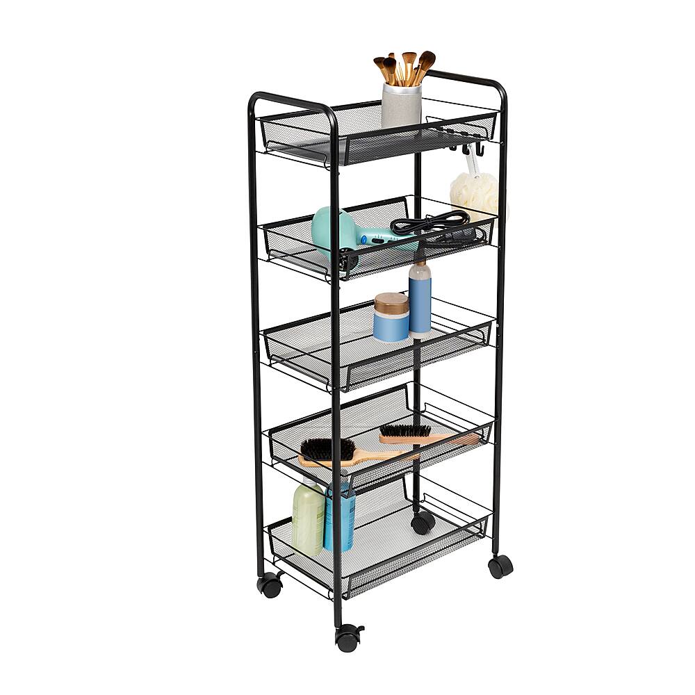 Honey-Can-Do Collapsible 3-Tier Metal Shelf on Wheels Black SHF-09577 -  Best Buy