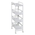 Angle Zoom. Honey-Can-Do - 4-Tier Slim Rolling Cart with Drawers - White.