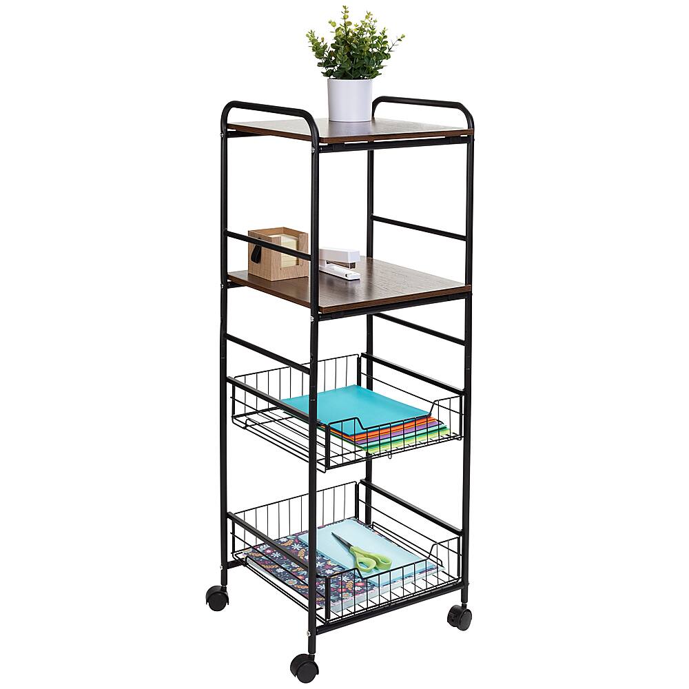 Best Buy HoneyCanDo 4Tier Rolling Cart With Two Shelves and Two