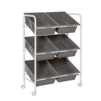 Honey-Can-Do - 6-Bin Rolling Storage or Craft Cart - Gray/White - Angle_Zoom