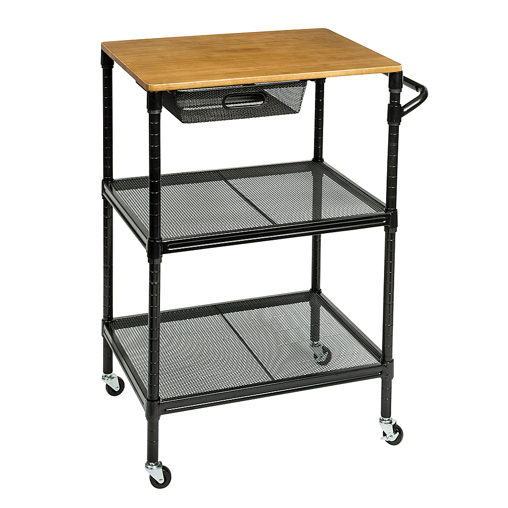 Angle View: Honey-Can-Do - Kitchen Cart - Black